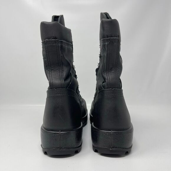 McRae Navy Steel Toe Combat Boots Mens Size 8RF Black Leather ASTM Shoes 9052
